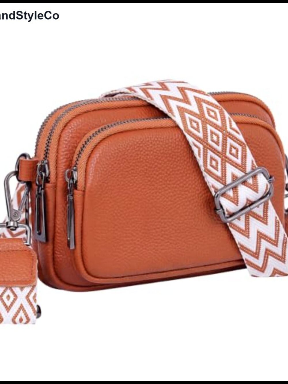 Genuine Leather Crossbody Bag Women Multi Pockets Small Purse Adjustable Strap